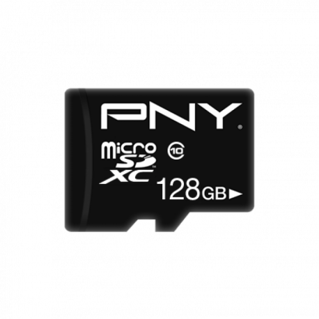 PNY Performance Plus - Flash memory card - 128 GB - Class 10 - microSDXC - 0
