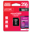 GOODRAM M1AA - Flash memory card (SD adapter included) - 256 GB - UHS-I U1  /  Class10 - microSDXC UHS-I