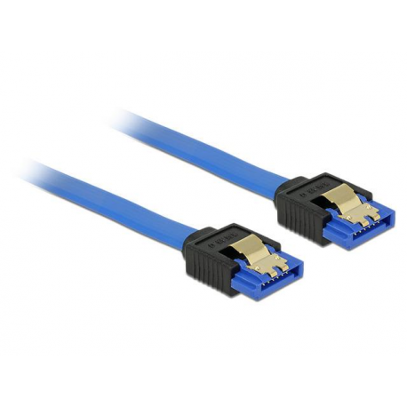 DeLOCK - SATA cable - Serial ATA 150 / 300 / 600 - SATA (R) to SATA (R) - 20 cm - latched - blue - 0