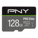 PNY PRO Elite - Flash memory card (microSDXC to SD adapter included) - 128 GB - A1  /  Video Class V30  /  UHS-I U3  /  Class10 - microSDXC UHS-I