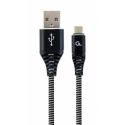 Cablexpert Premium - USB cable - Micro-USB Type B (M) to USB (M) - USB 2.0 - 2.1 A - 1 m - black, white
