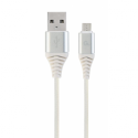 Cablexpert Premium - USB cable - Micro-USB Type B (M) to USB (M) - USB 2.0 - 2.1 A - 2 m - white, silver