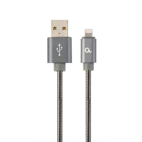 Cablexpert Premium - Lightning cable - USB male to Lightning male - 2 m - metallic grey - for Apple iPad / iPhone (Lightning) - 0