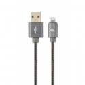 Cablexpert Premium - Lightning cable - USB male to Lightning male - 2 m - metallic grey - for Apple iPad / iPhone (Lightning)