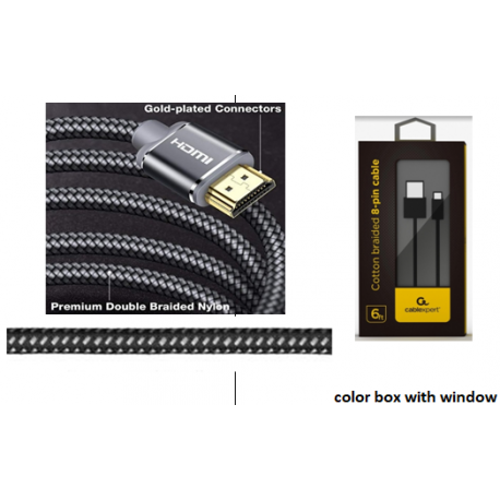 Cablexpert Premium series - High Speed - HDMI cable with Ethernet - HDMI male to HDMI male - 3 m - 4K support - 0