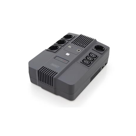 DIGITUS All-in-One UPS - UPS - AC 220-240 V - 480 Watt - 800 VA - 9 Ah - USB - output connectors: 7 - 0
