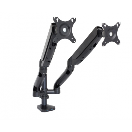 ART L-18GD - Mounting kit - for 2 LCD displays (full-motion adjustable dual arm) - metal - black - screen size: 10"-32" - desk-mountable - 0