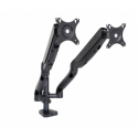 ART L-18GD - Mounting kit - for 2 LCD displays (full-motion adjustable dual arm) - metal - black - screen size: 10"-32" - desk-mountable