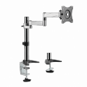 LogiLink - Mounting kit - for Monitor (adjustable arm) - aluminium, steel - metallic grey - screen size: 13"-27" - desk-mountable