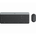 Logitech Slim Wireless Combo MK470 - Keyboard and mouse set - wireless - 2.4 GHz - US International - graphite
