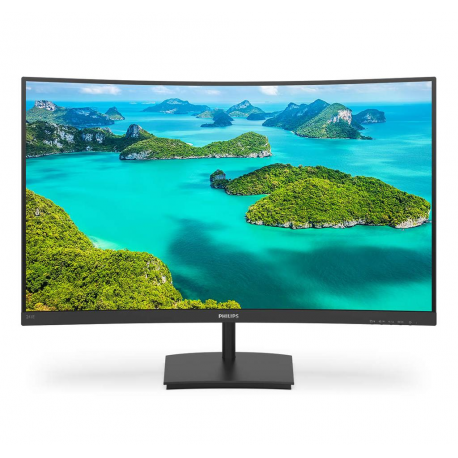 Philips E-line 241E1SCA - LED monitor - curved - 24" (23.6" viewable) - 1920 x 1080 Full HD (1080p) @ 75 Hz - VA - 250 cd / m² - 3000:1 - 4 ms - HDMI, VGA - speakers - textured black - 0
