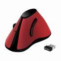 LogiLink Ergonomic Vertical - Vertical mouse - ergonomic - optical - 5 buttons - wireless - 2.4 GHz - USB wireless receiver - red