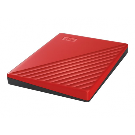 WD My Passport WDBYVG0020BRD - Hard drive - encrypted - 2 TB - external (portable) - USB 3.2 Gen 1 - 256-bit AES - red - 3