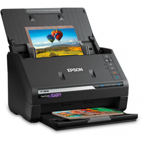 Epson FastFoto FF-680W - Document scanner - Contact Image Sensor (CIS) - Duplex - A4 - 600 dpi x 600 dpi - up to 45 ppm (mono)  /  up to 45 ppm (colour) - ADF (100 sheets) - USB 3.0, Wi-Fi(n) - 0