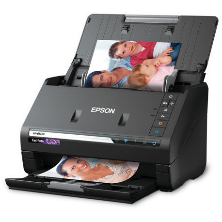 Epson FastFoto FF-680W - Document scanner - Contact Image Sensor (CIS) - Duplex - A4 - 600 dpi x 600 dpi - up to 45 ppm (mono)  /  up to 45 ppm (colour) - ADF (100 sheets) - USB 3.0, Wi-Fi(n) - 1