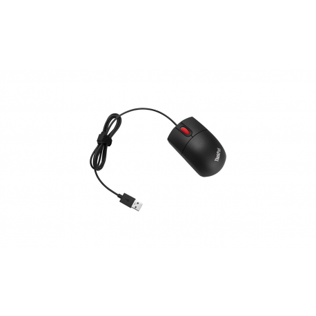 Lenovo ThinkPlus 3-Button Travel - Mouse - optical - 3 buttons - wired - USB - raven black - for ThinkCentre M70q Gen 2; M75s Gen 2; M80t Gen 3; M90q Gen 3; ThinkStation P360 - 3