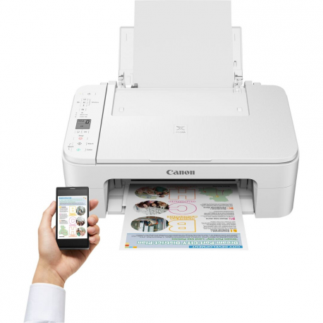 Canon PIXMA TS3351 - Multifunction printer - colour - ink-jet - 216 x 297 mm (original) - A4 / Legal (media) - up to 7.7 ipm (printing) - 60 sheets - USB 2.0, Wi-Fi(n) - white - 6