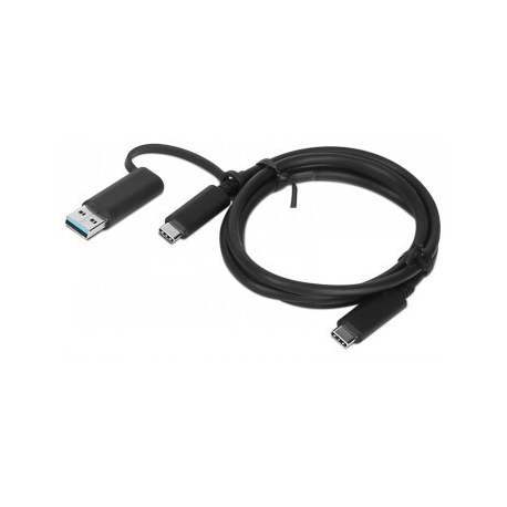 Lenovo - USB cable - USB-C (M) to USB-C (M) - 20 V - 5 A - 1 m - black - for ThinkCentre M80t Gen 3; ThinkCentre neo 50; ThinkPad T14s Gen 3; V50t Gen 2-13 - 0