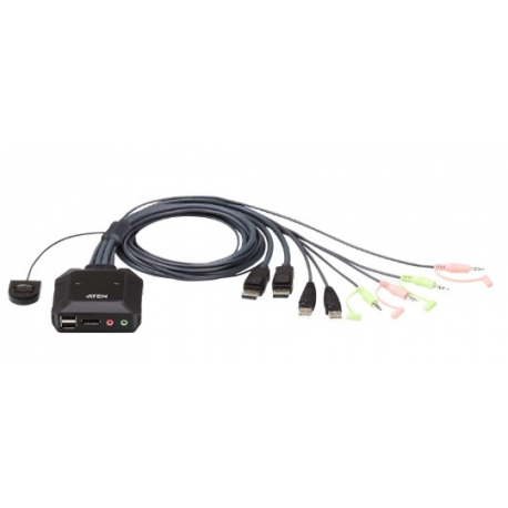 ATEN CS22DP - KVM  /  audio  /  USB switch - 2 x KVM  /  audio  /  USB - 1 local user - desktop - 5