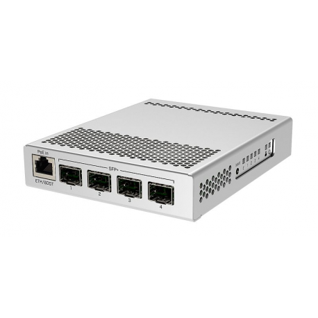 MikroTik CRS305-1G-4S+IN - Switch - 4 x SFP+ + 1 x 10 / 100 / 1000 (PoE) - desktop - PoE+ - DC power - 0