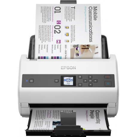 Epson WorkForce DS-870 - Document scanner - Contact Image Sensor (CIS) - Duplex - A4 - 600 dpi x 600 dpi - up to 65 ppm (mono)  /  up to 65 ppm (colour) - ADF (100 sheets) - up to 7000 scans per day - USB 3.0 - 7