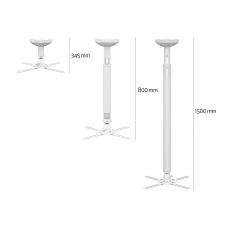 Multibrackets M Universal HD Projector Mount 970-1500mm - Bracket - for projector - white - ceiling mountable - 8