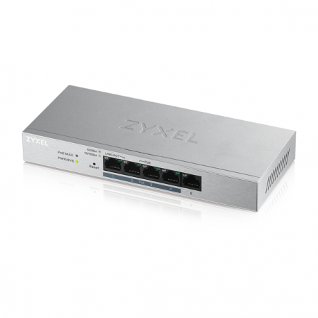 Zyxel GS1200-5HP v2 - Switch - Managed - 1 x 10 / 100 / 1000 + 4 x 10 / 100 / 1000 (PoE+) - desktop - PoE+ (60 W) - 3