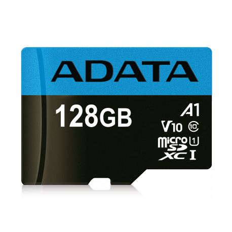 ADATA Premier - Flash memory card (microSDXC to SD adapter included) - 128 GB - UHS Class 1  /  Class10 - microSDXC UHS-I - for retail customers - 4