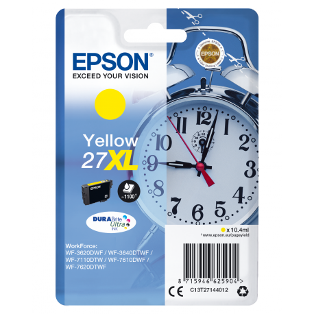 Epson 27XL - 10.4 ml - XL - yellow - original - ink cartridge - for WorkForce WF-3620, WF-3640, WF-7110, WF-7210, WF-7610, WF-7620, WF-7710, WF-7715, WF-7720 - 2