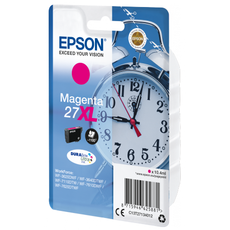 Epson 27XL - 10.4 ml - XL - magenta - original - ink cartridge - for WorkForce WF-3620, WF-3640, WF-7110, WF-7210, WF-7610, WF-7620, WF-7710, WF-7715, WF-7720 - 1