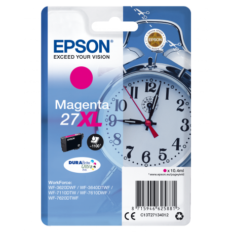 Epson 27XL - 10.4 ml - XL - magenta - original - ink cartridge - for WorkForce WF-3620, WF-3640, WF-7110, WF-7210, WF-7610, WF-7620, WF-7710, WF-7715, WF-7720 - 2