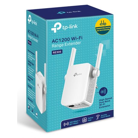 TP-Link AC1200 Wi-Fi Range Extender RE305 - Wi-Fi range extender - Wi-Fi 5 - 2.4 GHz, 5 GHz - 2