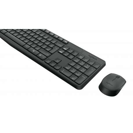 Logitech MK235 - Keyboard and mouse set - wireless - 2.4 GHz - US International - 1