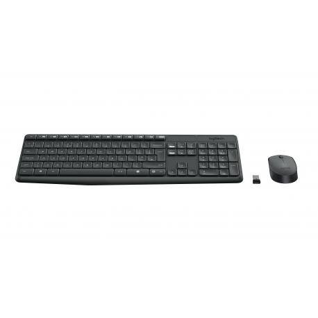 Logitech MK235 - Keyboard and mouse set - wireless - 2.4 GHz - US International - 3