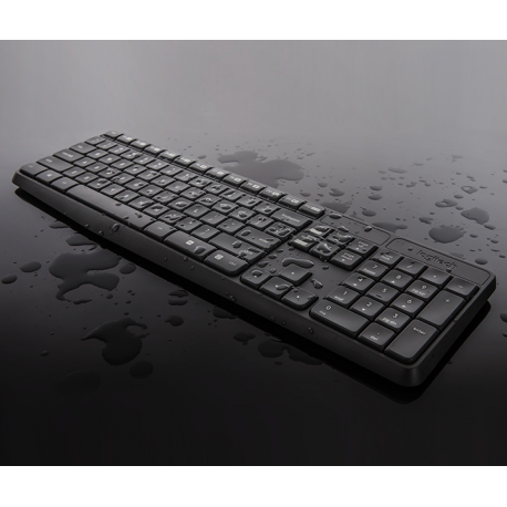 Logitech MK235 - Keyboard and mouse set - wireless - 2.4 GHz - US International - 6