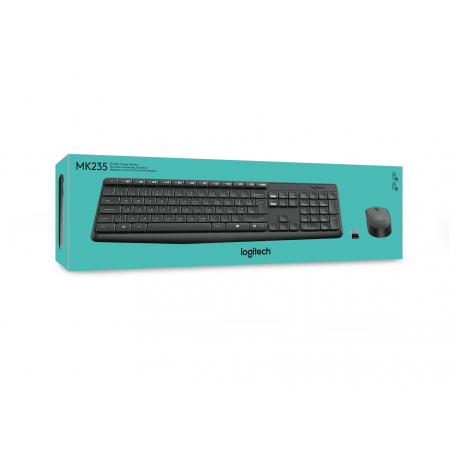Logitech MK235 - Keyboard and mouse set - wireless - 2.4 GHz - US International - 11