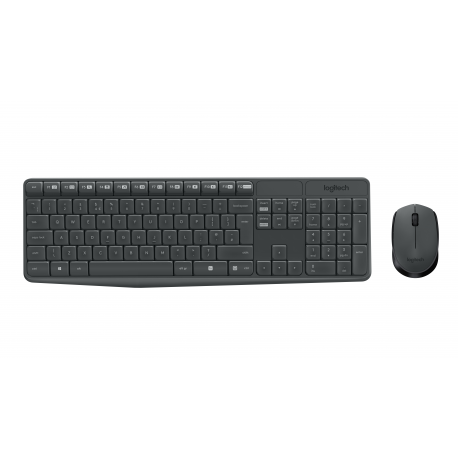 Logitech MK235 - Keyboard and mouse set - wireless - 2.4 GHz - US International - 12