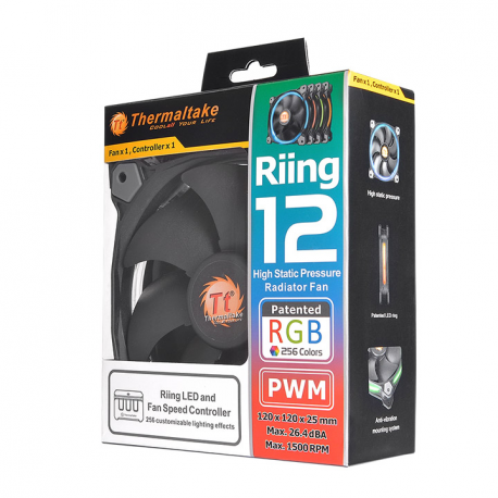 Thermaltake Riing 12 LED - Case fan - 120 mm (pack of 3) - 12