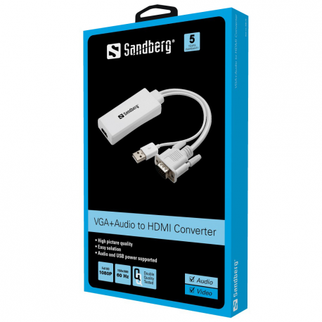 Sandberg VGA+Audio to HDMI Converter - Video converter - VGA - HDMI - 1