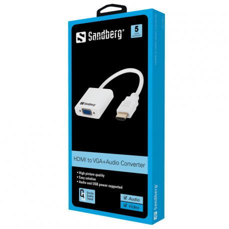 Sandberg HDMI to VGA+Audio Converter - Video converter - HDMI - VGA - 1