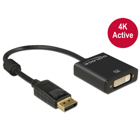 DeLOCK - DisplayPort adapter - DisplayPort (M) to DVI-I (F) - 20 cm - active - black - 1
