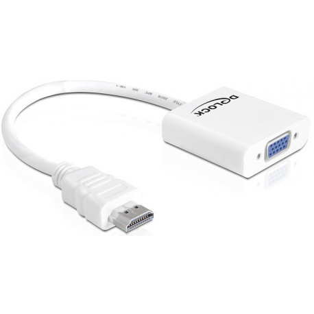 Delock Adapter HDMI-A male > VGA female - Adapter - HDMI male to HD-15 (VGA) female - white - 1