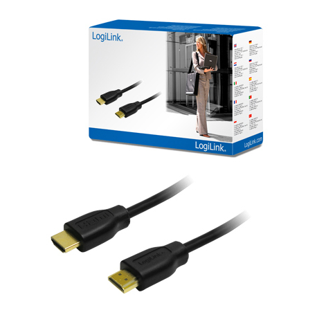 LogiLink High Speed with Ethernet - HDMI cable with Ethernet - HDMI male to HDMI male - 5 m - black - 1