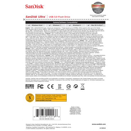 SanDisk Ultra - USB flash drive - 32 GB - USB 3.0