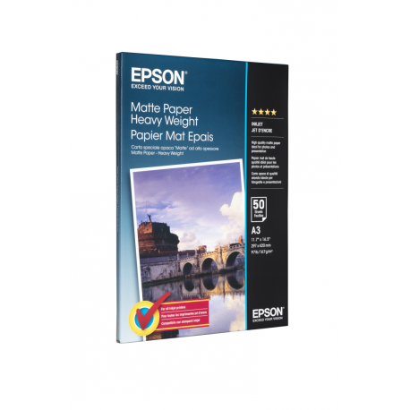 Epson - Matte - A3 (297 x 420 mm) - 167 g / m² - 50 sheet(s) paper - for EcoTank ET-16500, 7750; SureColor P5000, P800, SC-P10000, P5000, P700, P7500, P900, P9500 - 1