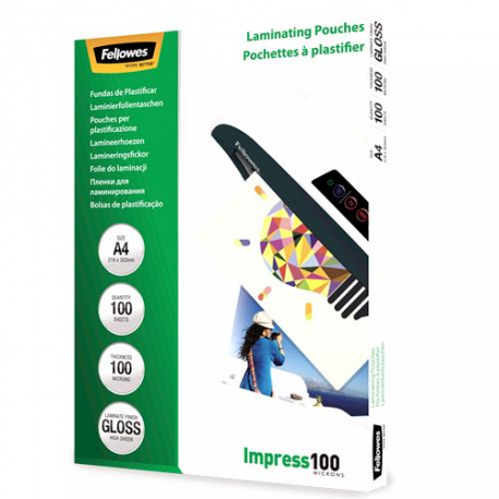 Fellowes Laminating Pouches - 100 micron - 100-pack - 216 x 303 mm lamination pouches - 0
