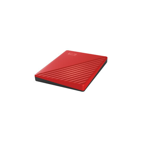WD My Passport WDBPKJ0040BRD - Hard drive - encrypted - 4 TB - external (portable) - USB 3.2 Gen 1 - 256-bit AES - red - 3