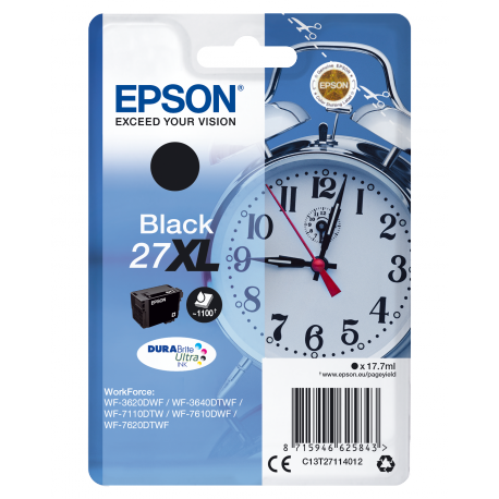 Epson 27XL - 17.7 ml - XL - black - original - ink cartridge - for WorkForce WF-3620, WF-3640, WF-7110, WF-7210, WF-7610, WF-7620, WF-7710, WF-7715, WF-7720 - 2