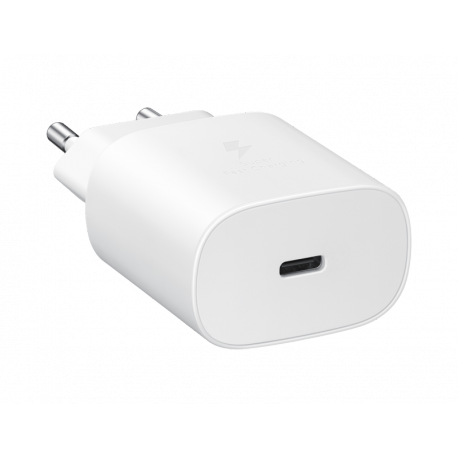 Samsung Fast Charging Wall Charger EP-TA800 - Power adapter - 25 Watt - 3 A - Ultra Fast Charge (USB-C) - on cable: USB-C - white - for Galaxy A20, A50, A70, A8s, M30, M40, Note10, S20, S20 5G, S20+ 5G, Z Flip, Z Flip 5G - 3
