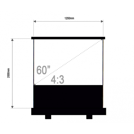 4World - Projection screen - floor-standing - 60" (152.4 cm) - 4:3 - Matt White - 0